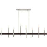 9.25 inch 8 Light Brushed Nickel Linear Chandelier with Steel base material-Lighting LumensChandeliers