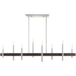 9.25 inch 8 Light Brushed Nickel Linear Chandelier with Steel base material-Lighting LumensChandeliers