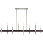 9.25 inch 8 Light Brushed Nickel Linear Chandelier with Steel base material-Lighting LumensChandeliers