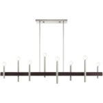 9.25 inch 8 Light Brushed Nickel Linear Chandelier with Steel base material-Lighting LumensChandeliers