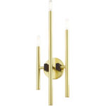 49343-12 3 Light Satin Brass ADA Triple Sconce-Lighting LumensWall Sconces