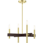 49344-12 4 Light Satin Brass Chandelier-Lighting LumensChandeliers