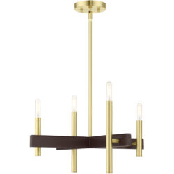 49344-12 4 Light Satin Brass Chandelier-Lighting LumensChandeliers