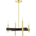 49344-12 4 Light Satin Brass Chandelier-Lighting LumensChandeliers