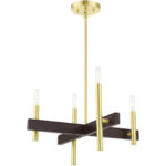 49344-12 4 Light Satin Brass Chandelier-Lighting LumensChandeliers