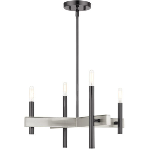 49344-46 4 Light Black Chrome Chandelier-Lighting LumensChandeliers