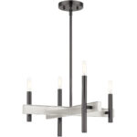 49344-46 4 Light Black Chrome Chandelier-Lighting LumensChandeliers