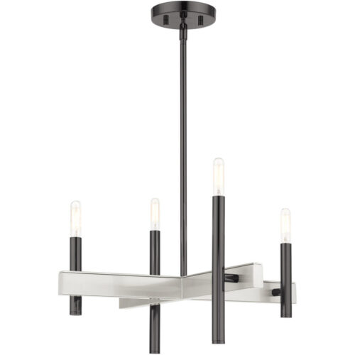 49344-46 4 Light Black Chrome Chandelier-Lighting LumensChandeliers