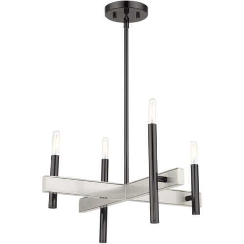 49344-46 4 Light Black Chrome Chandelier-Lighting LumensChandeliers