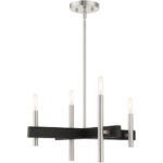 49344-91 4 Light Brushed Nickel Chandelier-Lighting LumensChandeliers