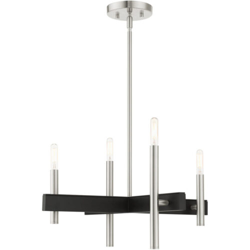 49344-91 4 Light Brushed Nickel Chandelier-Lighting LumensChandeliers