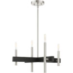 49344-91 4 Light Brushed Nickel Chandelier-Lighting LumensChandeliers