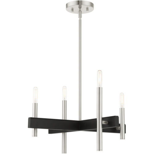 49344-91 4 Light Brushed Nickel Chandelier-Lighting LumensChandeliers