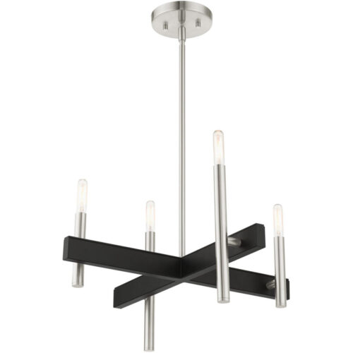 49344-91 4 Light Brushed Nickel Chandelier-Lighting LumensChandeliers