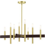 49348-12 8 Light Satin Brass Chandelier-Lighting LumensChandeliers