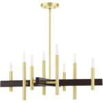 49348-12 8 Light Satin Brass Chandelier-Lighting LumensChandeliers