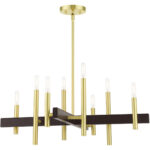 49348-12 8 Light Satin Brass Chandelier-Lighting LumensChandeliers