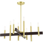 49348-12 8 Light Satin Brass Chandelier-Lighting LumensChandeliers