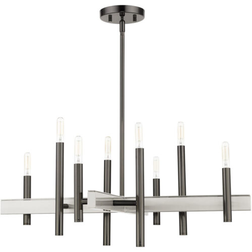 49348-46 8 Light Black Chrome Chandelier-Lighting LumensChandeliers