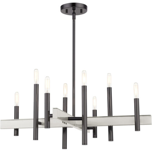 49348-46 8 Light Black Chrome Chandelier-Lighting LumensChandeliers