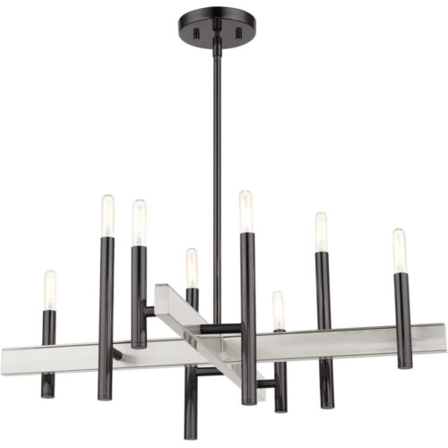 49348-46 8 Light Black Chrome Chandelier-Lighting LumensChandeliers