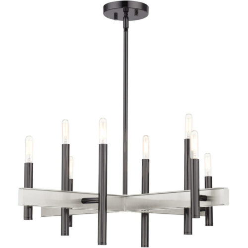 49348-46 8 Light Black Chrome Chandelier-Lighting LumensChandeliers