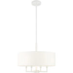 49374-03 4 Light White Pendant Chandelier-Lighting LumensChandeliers