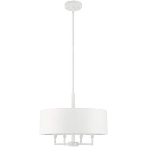 49374-03 4 Light White Pendant Chandelier-Lighting LumensChandeliers