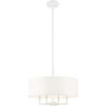 49374-03 4 Light White Pendant Chandelier-Lighting LumensChandeliers