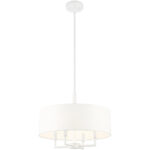 49374-03 4 Light White Pendant Chandelier-Lighting LumensChandeliers