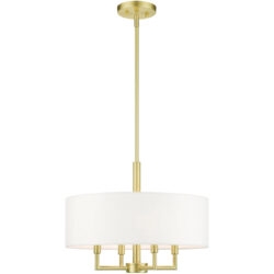 49374-12 4 Light Satin Brass Pendant Chandelier-Lighting LumensChandeliers