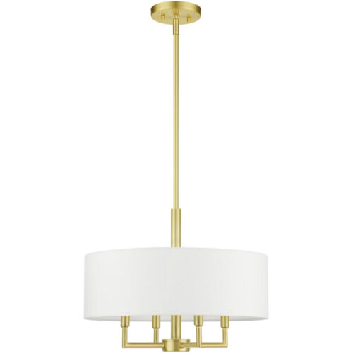 49374-12 4 Light Satin Brass Pendant Chandelier-Lighting LumensChandeliers