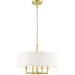 49374-12 4 Light Satin Brass Pendant Chandelier-Lighting LumensChandeliers