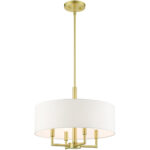 49374-12 4 Light Satin Brass Pendant Chandelier-Lighting LumensChandeliers