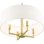 49374-12 4 Light Satin Brass Pendant Chandelier-Lighting LumensChandeliers