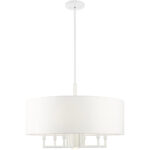 49376-03 7 Light White Pendant Chandelier-Lighting LumensChandeliers