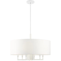 49376-03 7 Light White Pendant Chandelier-Lighting LumensChandeliers