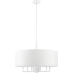 49376-03 7 Light White Pendant Chandelier-Lighting LumensChandeliers