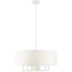 49376-03 7 Light White Pendant Chandelier-Lighting LumensChandeliers