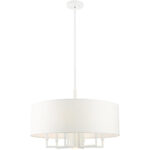 49376-03 7 Light White Pendant Chandelier-Lighting LumensChandeliers