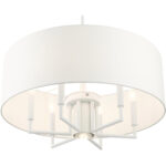 49376-03 7 Light White Pendant Chandelier-Lighting LumensChandeliers