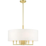 49376-12 7 Light Satin Brass Pendant Chandelier-Lighting LumensChandeliers