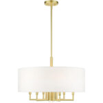 49376-12 7 Light Satin Brass Pendant Chandelier-Lighting LumensChandeliers