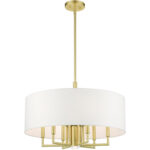 49376-12 7 Light Satin Brass Pendant Chandelier-Lighting LumensChandeliers