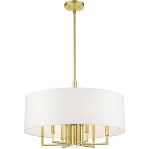 49376-12 7 Light Satin Brass Pendant Chandelier-Lighting LumensChandeliers