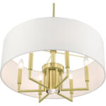 49376-12 7 Light Satin Brass Pendant Chandelier-Lighting LumensChandeliers