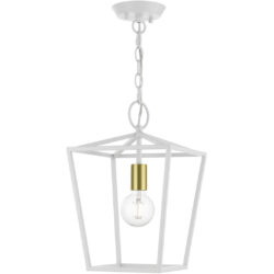 49432-03 1 Light White Square Lantern-Lighting LumensLantern