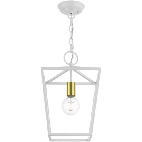 49432-03 1 Light White Square Lantern-Lighting LumensLantern