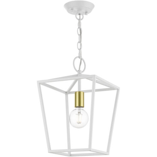 49432-03 1 Light White Square Lantern-Lighting LumensLantern