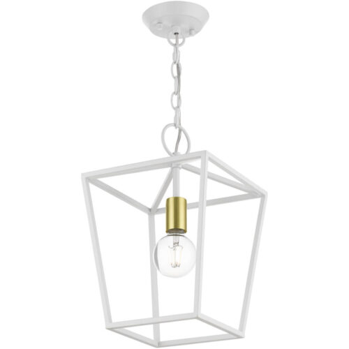 49432-03 1 Light White Square Lantern-Lighting LumensLantern